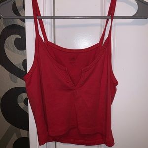 Brandy Melville Red Peek a Boo Cute Crop Top RARE